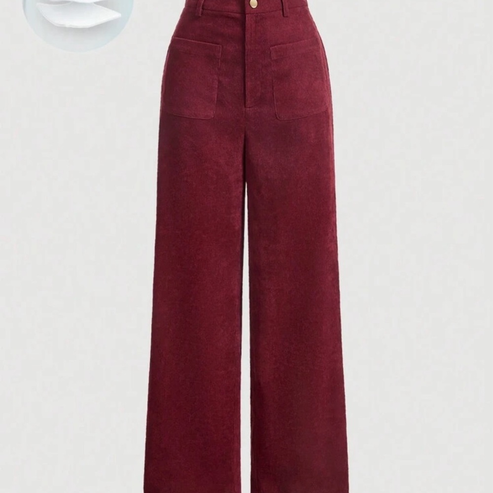 Elegant Burgundy Wide-Leg Pants